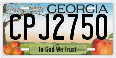 GA license plate CPJ2750
