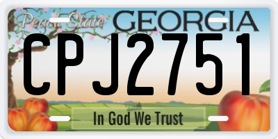GA license plate CPJ2751