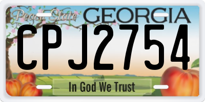 GA license plate CPJ2754