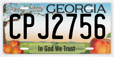 GA license plate CPJ2756