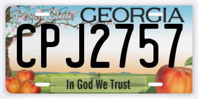 GA license plate CPJ2757