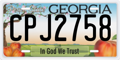 GA license plate CPJ2758