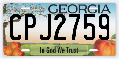 GA license plate CPJ2759