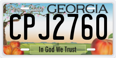 GA license plate CPJ2760