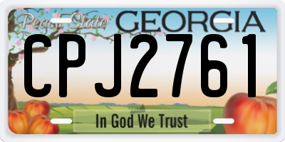 GA license plate CPJ2761