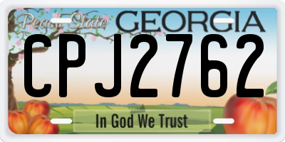GA license plate CPJ2762
