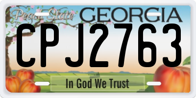 GA license plate CPJ2763