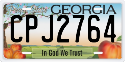 GA license plate CPJ2764