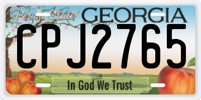 GA license plate CPJ2765