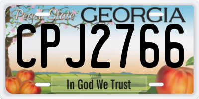 GA license plate CPJ2766