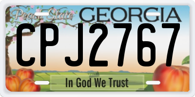 GA license plate CPJ2767
