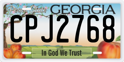 GA license plate CPJ2768