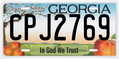GA license plate CPJ2769