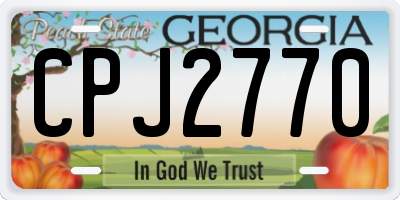 GA license plate CPJ2770