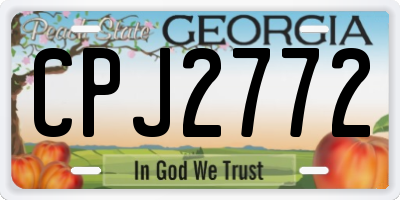 GA license plate CPJ2772