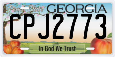 GA license plate CPJ2773