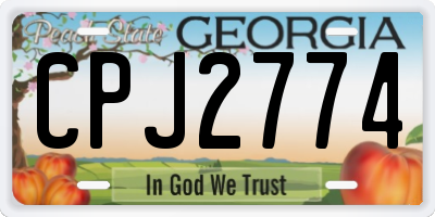 GA license plate CPJ2774