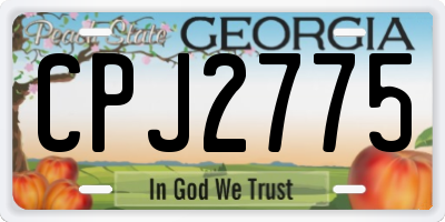 GA license plate CPJ2775