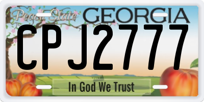 GA license plate CPJ2777