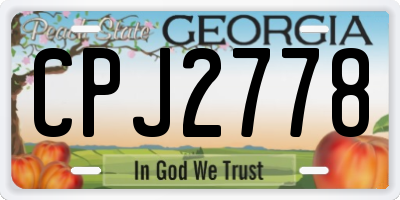 GA license plate CPJ2778