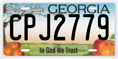 GA license plate CPJ2779