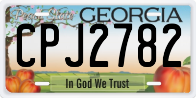 GA license plate CPJ2782