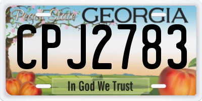 GA license plate CPJ2783