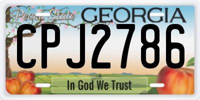 GA license plate CPJ2786