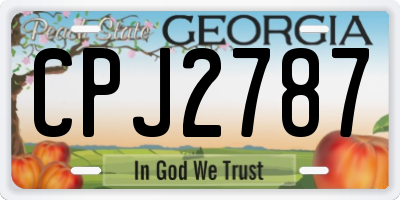 GA license plate CPJ2787