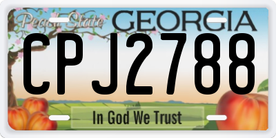 GA license plate CPJ2788