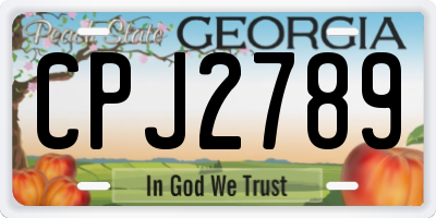 GA license plate CPJ2789
