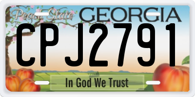 GA license plate CPJ2791