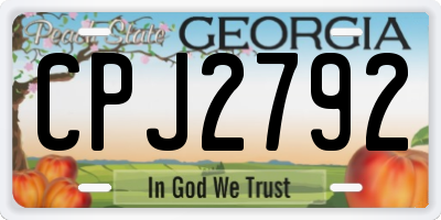 GA license plate CPJ2792