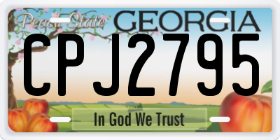 GA license plate CPJ2795