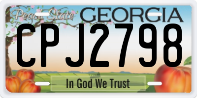 GA license plate CPJ2798
