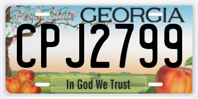 GA license plate CPJ2799