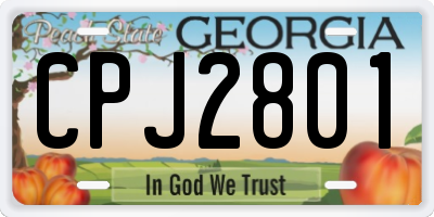 GA license plate CPJ2801
