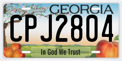 GA license plate CPJ2804