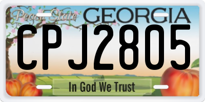 GA license plate CPJ2805