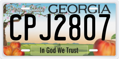 GA license plate CPJ2807