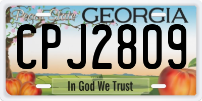 GA license plate CPJ2809
