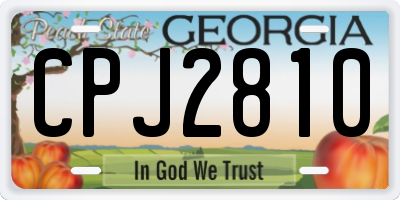 GA license plate CPJ2810
