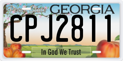 GA license plate CPJ2811