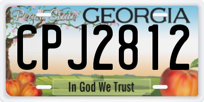 GA license plate CPJ2812