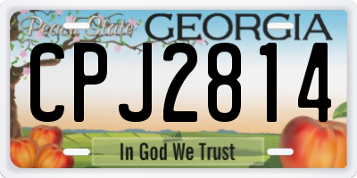 GA license plate CPJ2814
