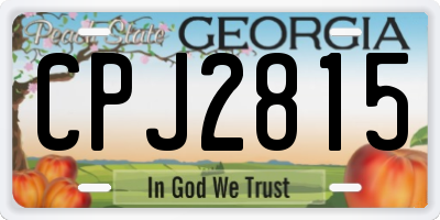 GA license plate CPJ2815