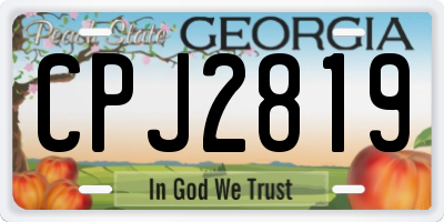 GA license plate CPJ2819