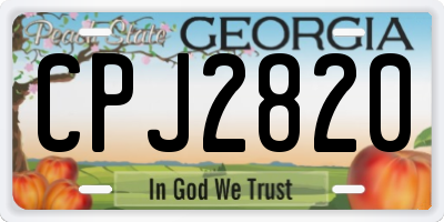 GA license plate CPJ2820