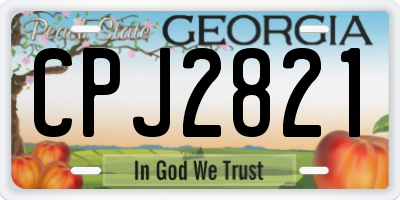 GA license plate CPJ2821