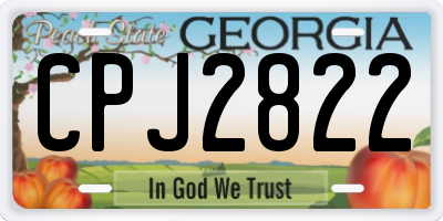 GA license plate CPJ2822